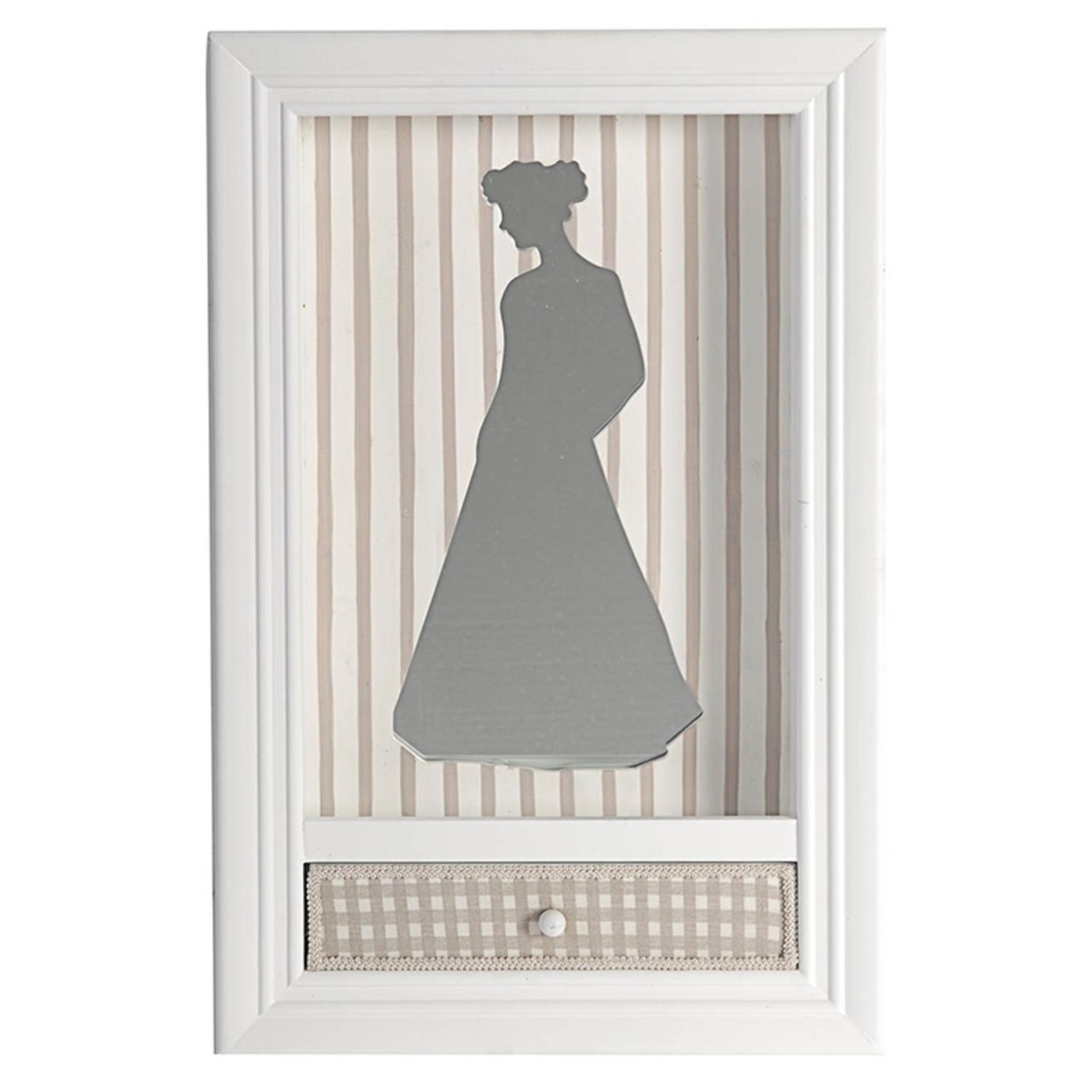 Woman Silhouette Shadowbox Wall Decor, White