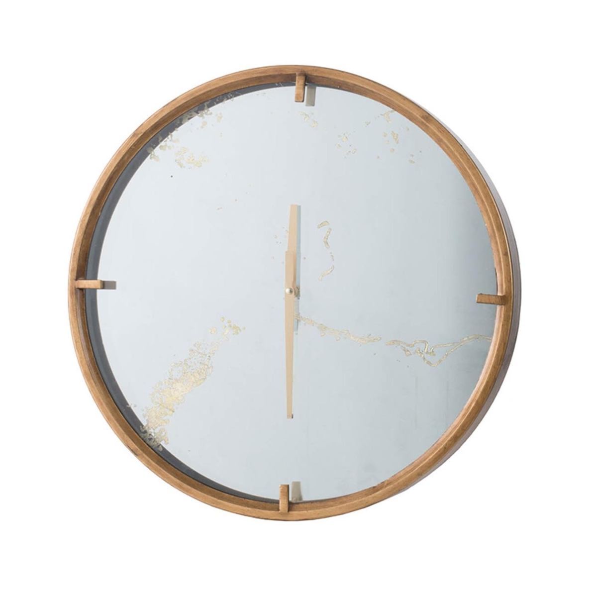 Modern Minimal 20 in. Gold & Mirror Round Wall Clock