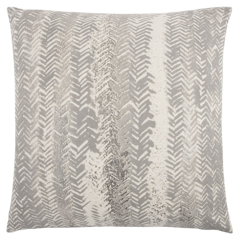 403267 Gray & Silver Metallic Tonal Print Throw Pillow, Soft Gray