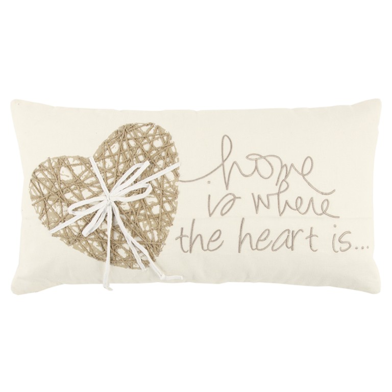 Ivory Home is Where the Heart Is Lumbar Pillow
