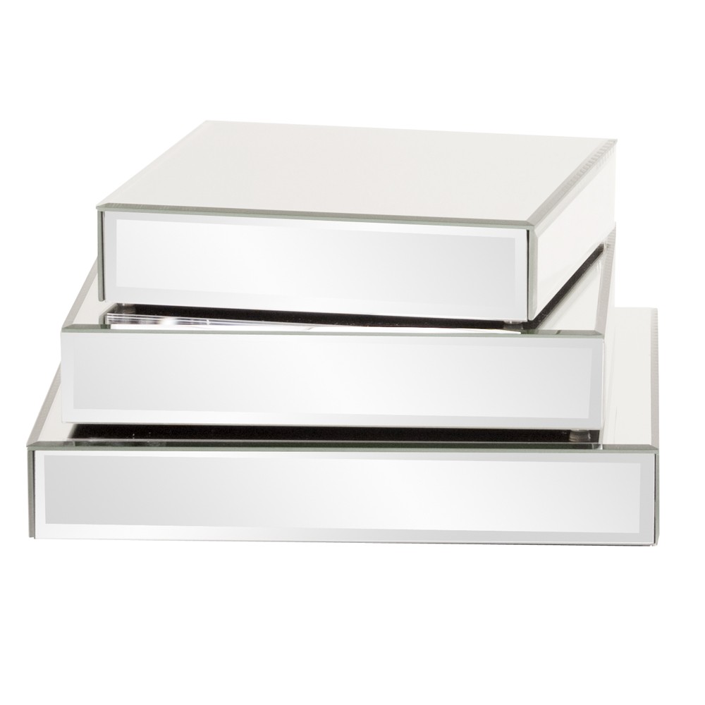 401221 Mirrored Rectangular Display Platforms Picture Frames - Set of 3