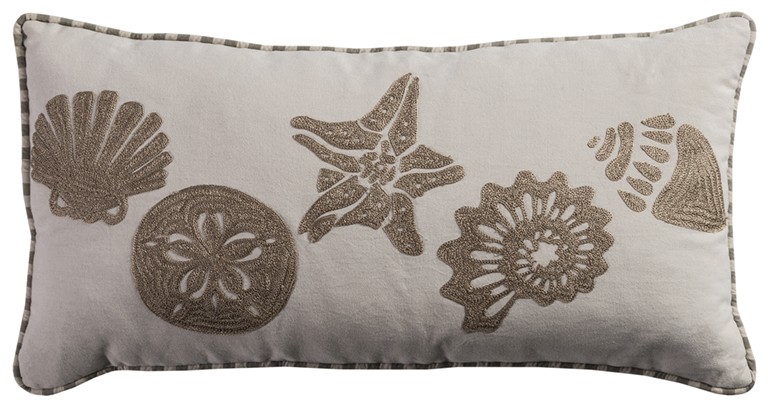 Khaki & Ivory Decorative Lumbar Pillow, Cream
