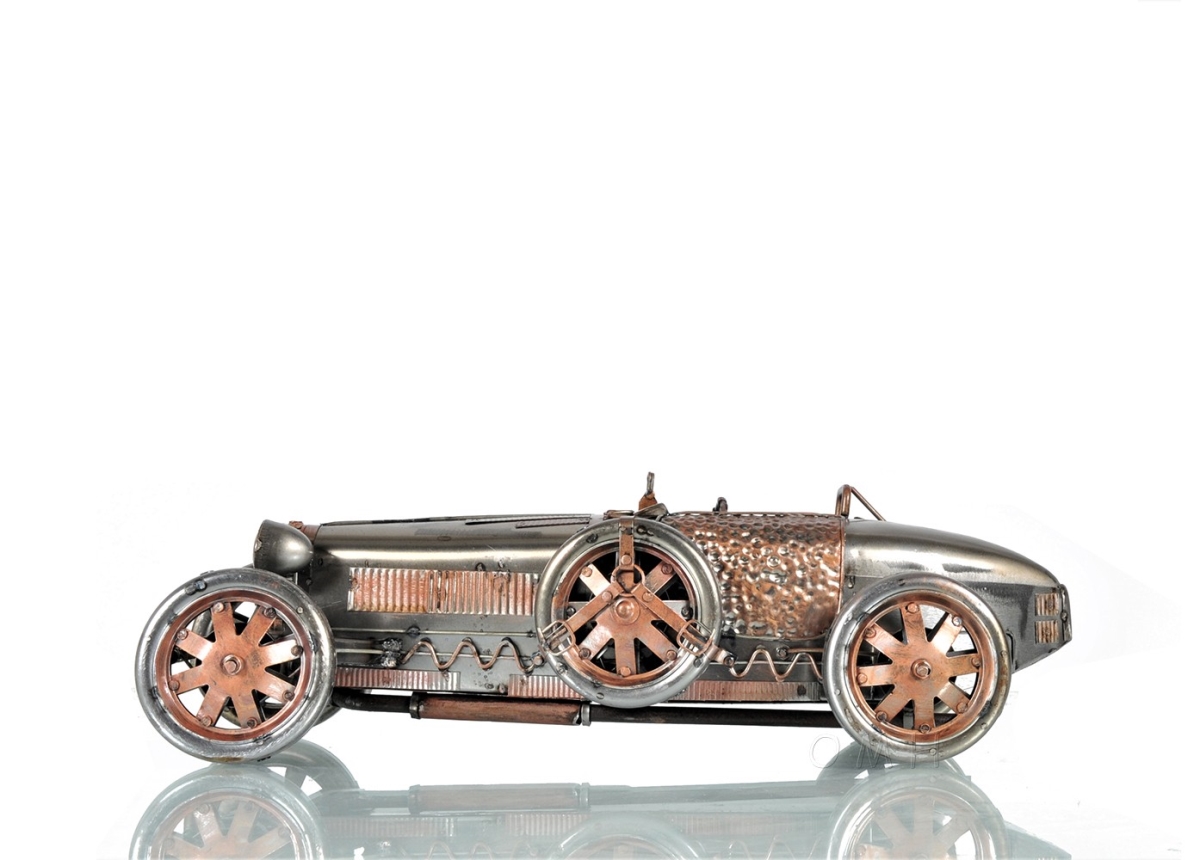 Picture of HomeRoots 401145 C1924 Bugatti Bronze & Silver Racecar Model Sculpture