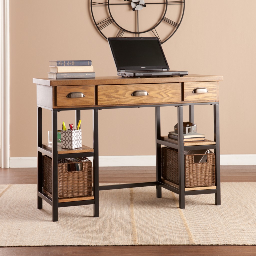 402069 Weathered Gray Home Office Desk