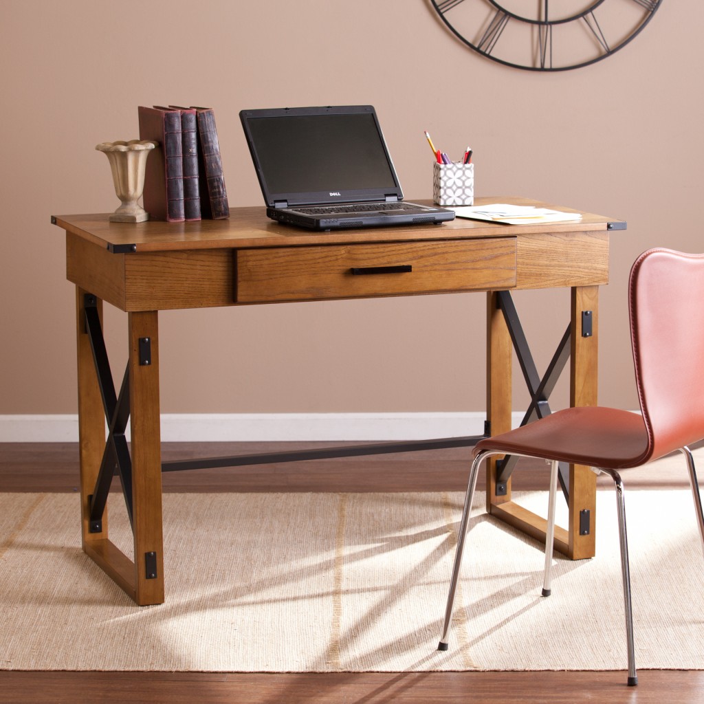 402081 Natural Brown Adjustable Height Desk