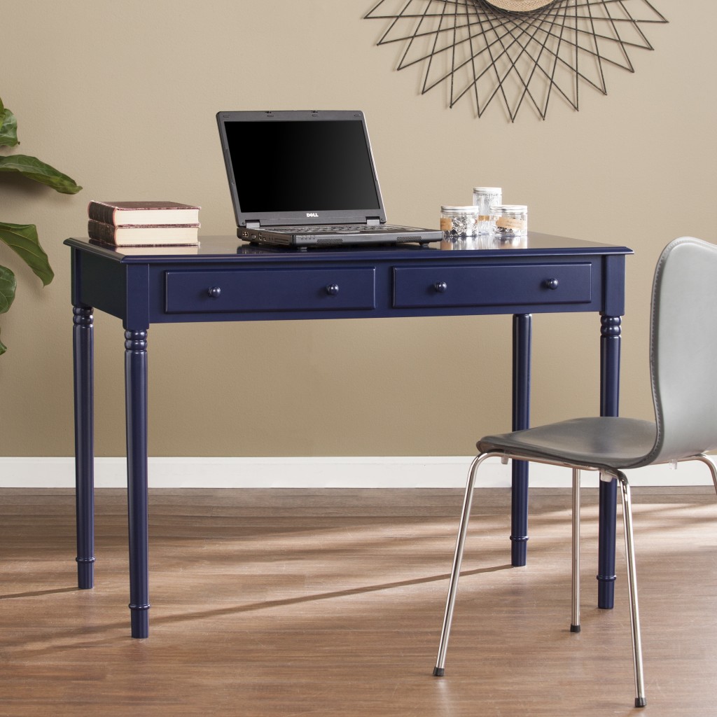 Picture of HomeRoots 402082 Writing Desk&#44; Navy Blue