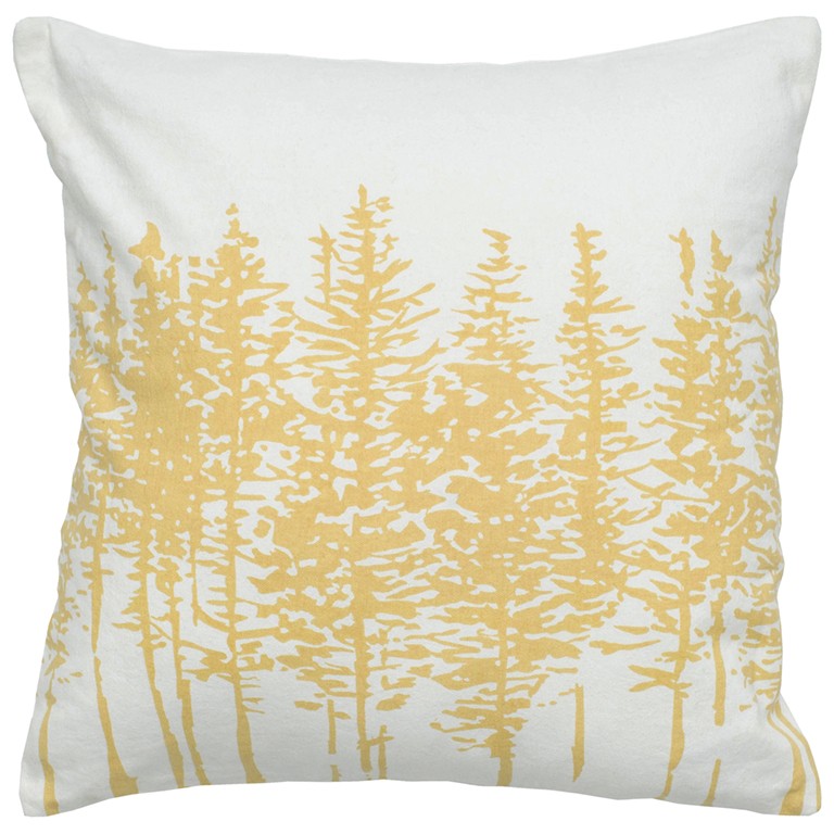 Grove of Trees Down Throw Pillow, Yellow & Ivory