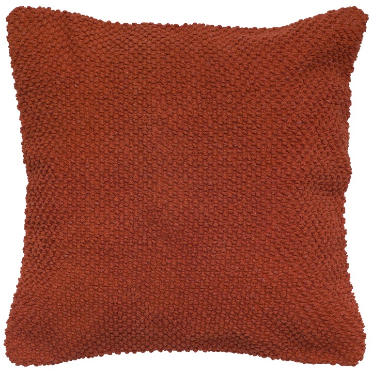 403133 Rust & Orange Nubby Textured Modern Throw Pillow, Orange