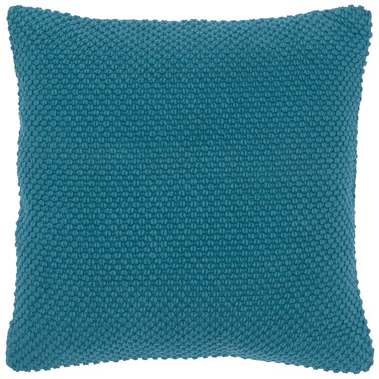 403134 Teal & Blue Nubby Textured Modern Throw Pillow
