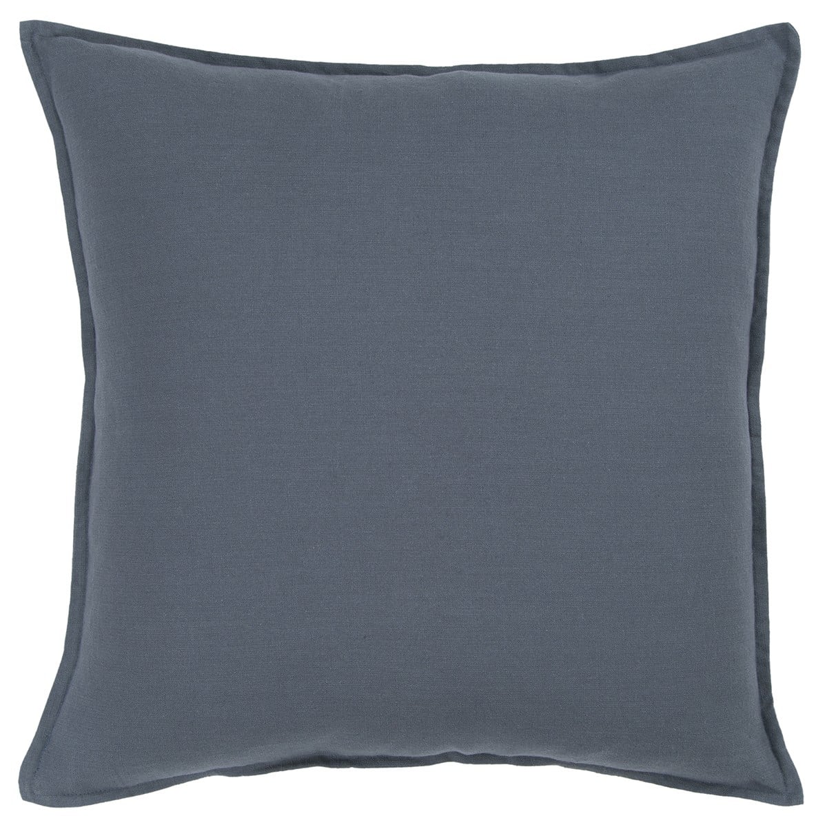 403144 Slate Blue Solid Color Flange Edge Throw Pillow, Blue