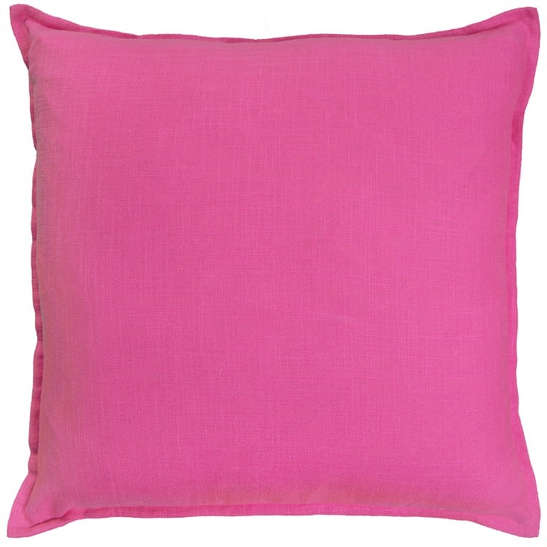 Fuchsia Solid Color Flange Edge Throw Pillow, Hot Pink