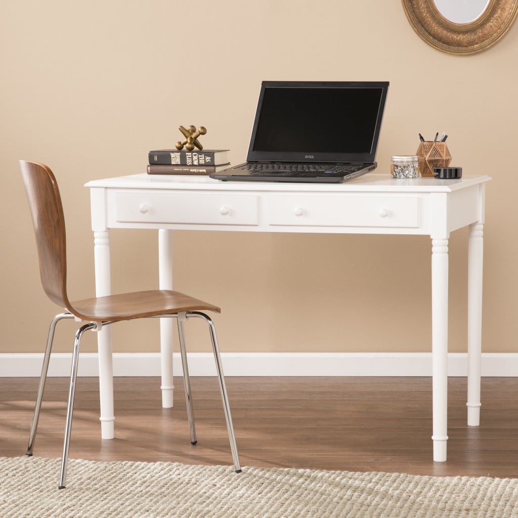 402017 Crisp White Desk with Drawers