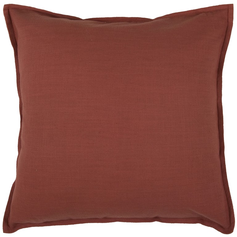 403107 Rust Brown Solid Color Flange Edge Throw Pillow, Paprika