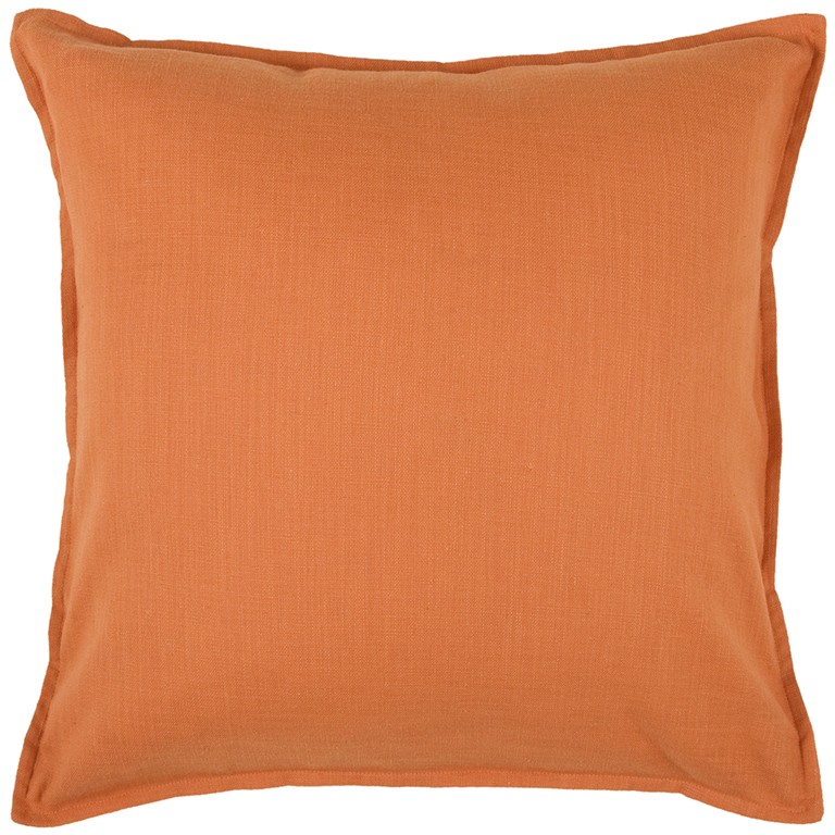 403110 Orange Solid Color Flange Edge Throw Pillow