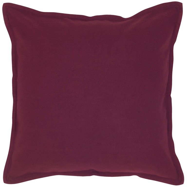 403119 Merlot Solid Flange Edged Modern Down Throw Pillow