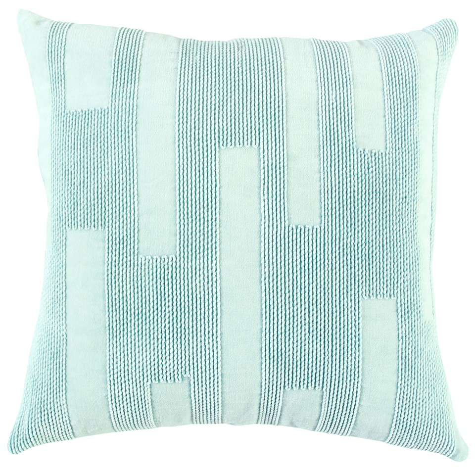 403456 Aqua & Blue Dimensional Pattern Play Throw Pillow