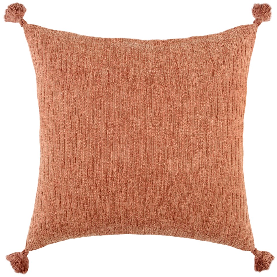 403496 Terracotta Solid Tonal Abstract Stripe Throw Pillow