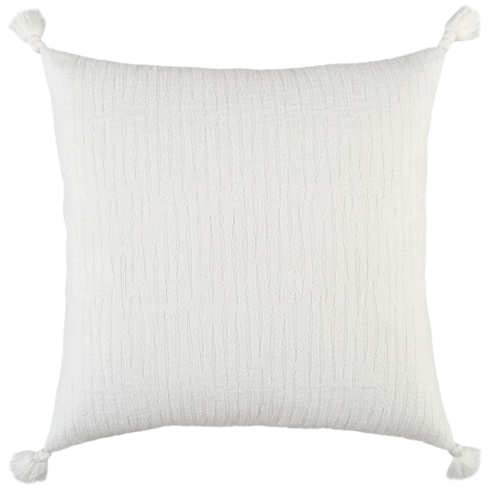 403498 White Solid Tonal Abstract Stripe Throw Pillow