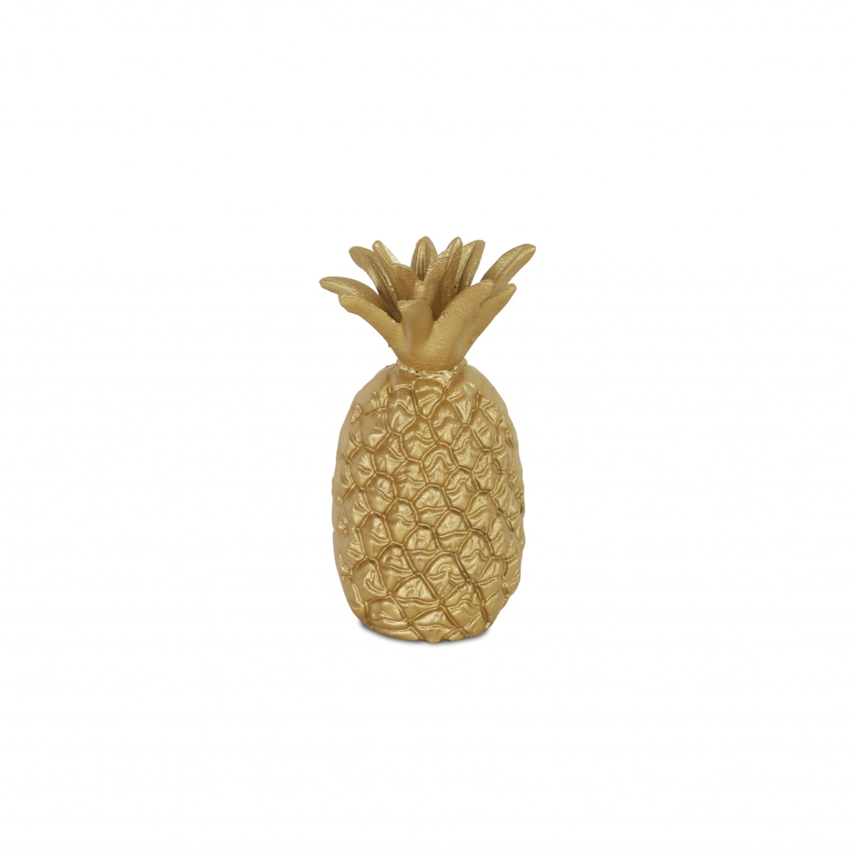 9 in. Cast Iron Pineapple Hand Painted Sculpture, Gold