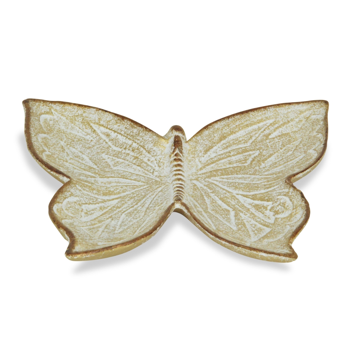 9 in. Novelty Metal Handmade Tray, Gold