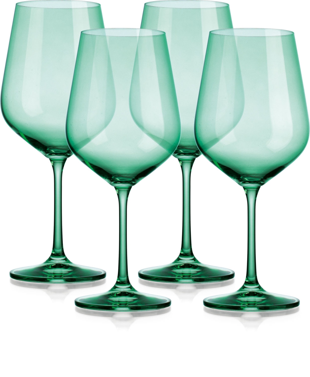 Picture of HomeRoots 485154 Translucent Large Wine Glasses, Pale Green - Set of 4