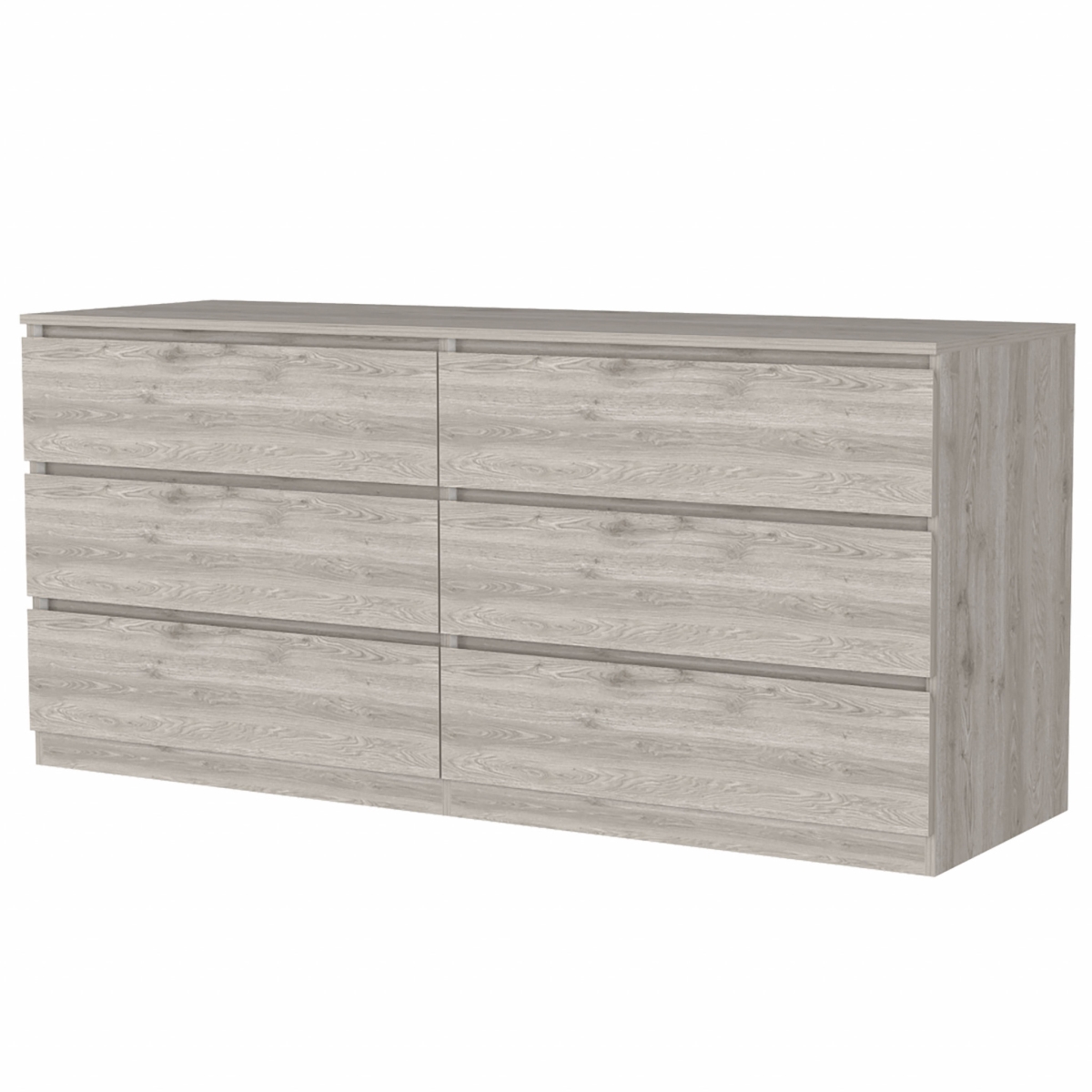 478264 60 in. Manufactured Wood Four Drawer Double Dresser, Light Grey -  HomeRoots