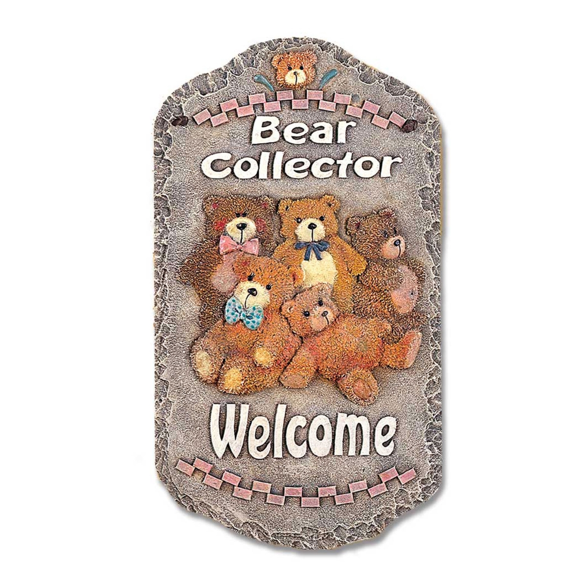 405120 Teddy Bear Indoor Outdoor Resin Welcome Wall Decor, Multi Color