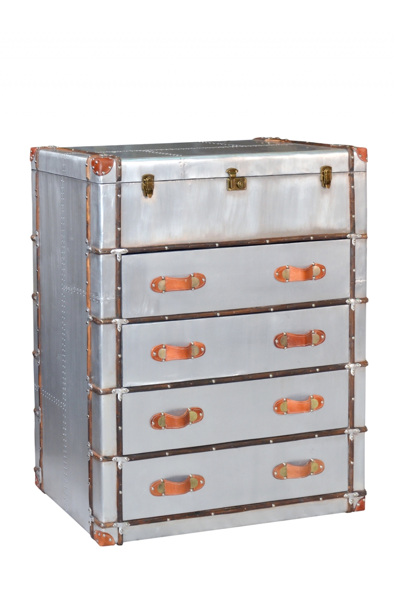 42 in. Aluminum Four Drawer Standard Dresser, Silver