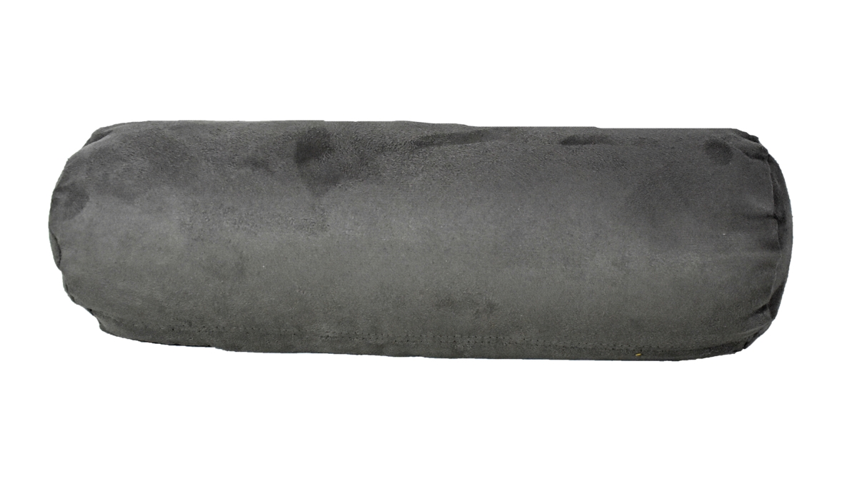 8 x 20 in. Bolster Zippered Microsuede Solid Color Bolster Pillow, Gray