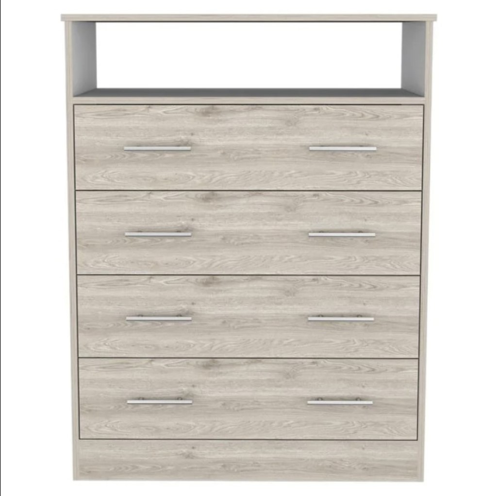 33 in. Manufactured Wood Four Drawer Standard Dresser, Light Grey -  Gfancy Fixtures, GF3100078