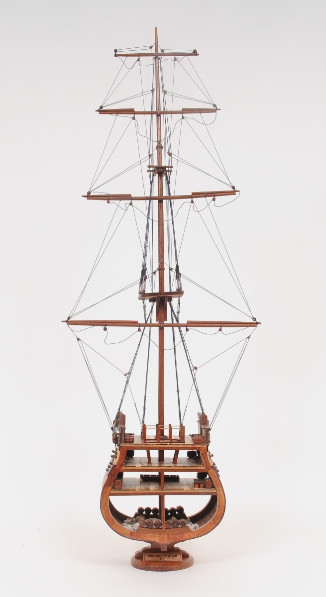 34 in. Boat Model Sculpture, Brown