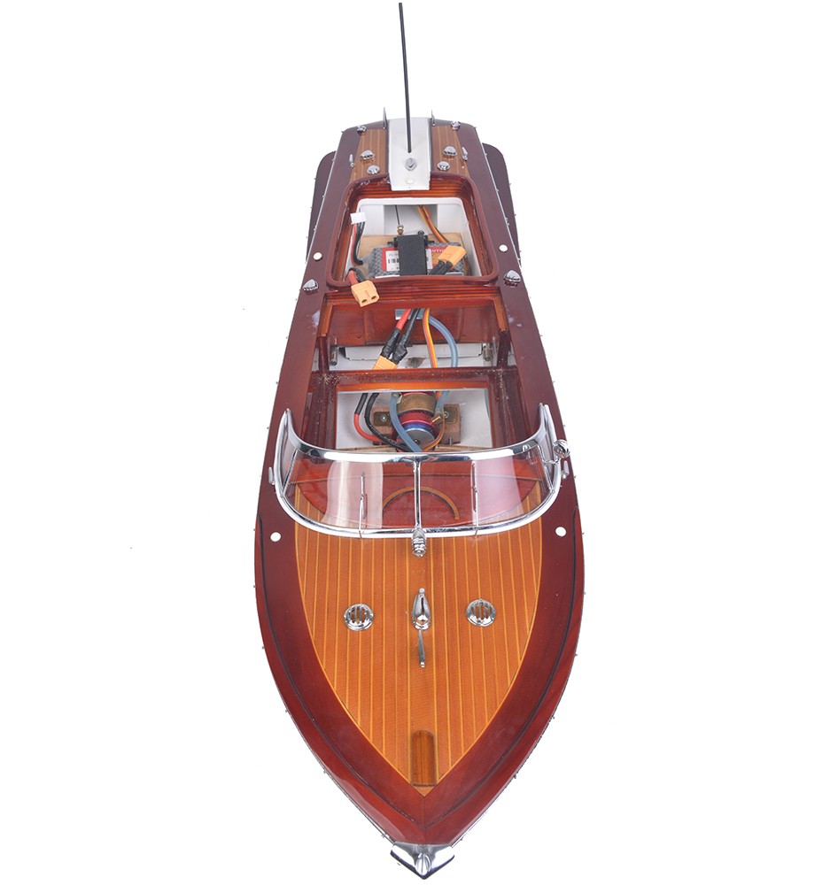 9 in. Wood Hand Painted Boat Sculpture, Red, White & Brown