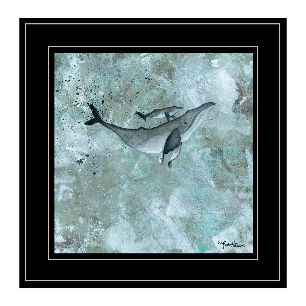 404335 Simplicity Blue Gray Humpback Whale Black Framed Print Wall Art, Coastal -  HomeRoots