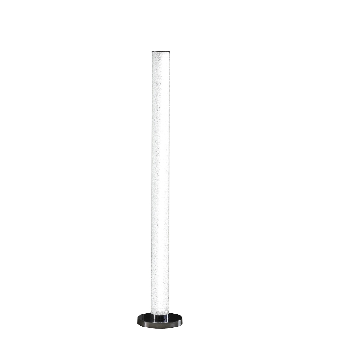 431802 49 in. Column Floor Lamp with Clear Drum Shade, White -  HomeRoots