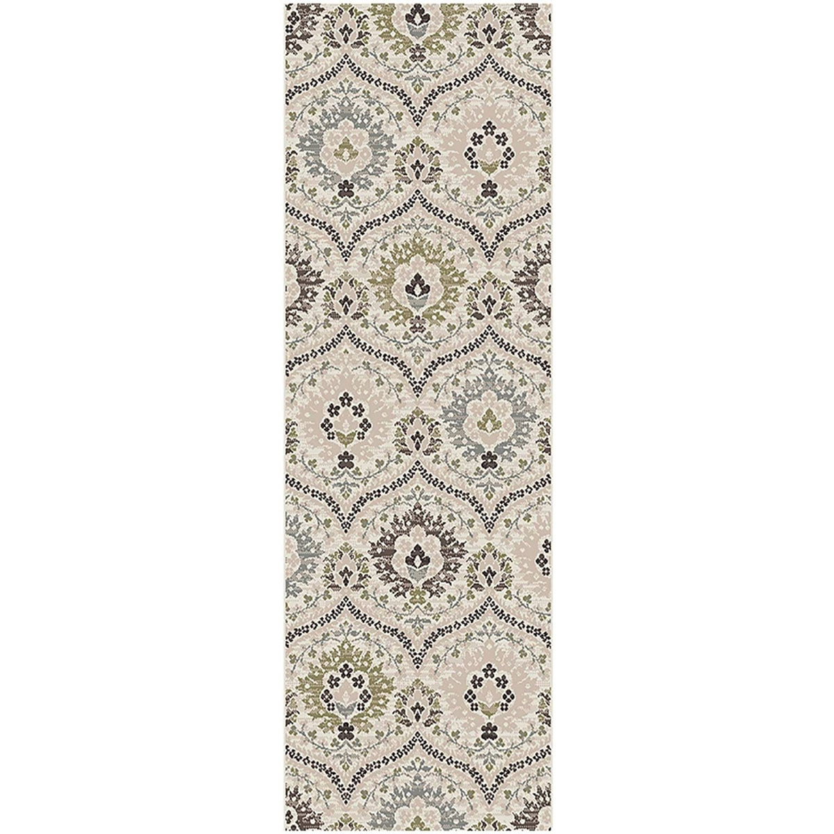 11 ft. Floral Stain Resistant Runner Rug, Multi Color