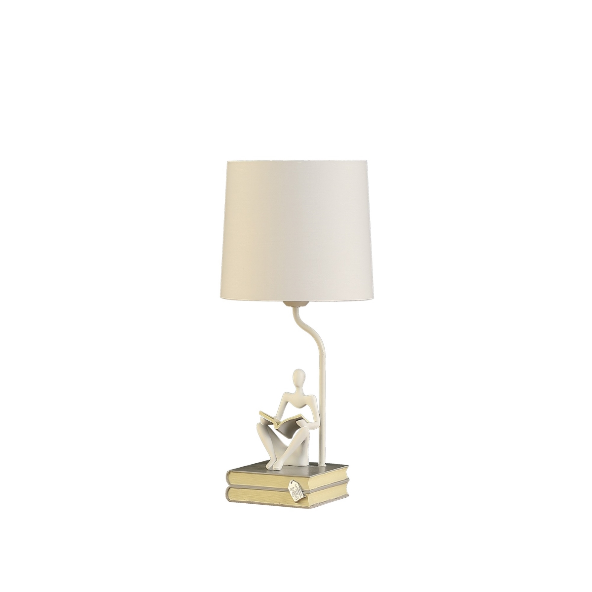 473740 21 in. Modern Reader Sculpture Table Lamp, White