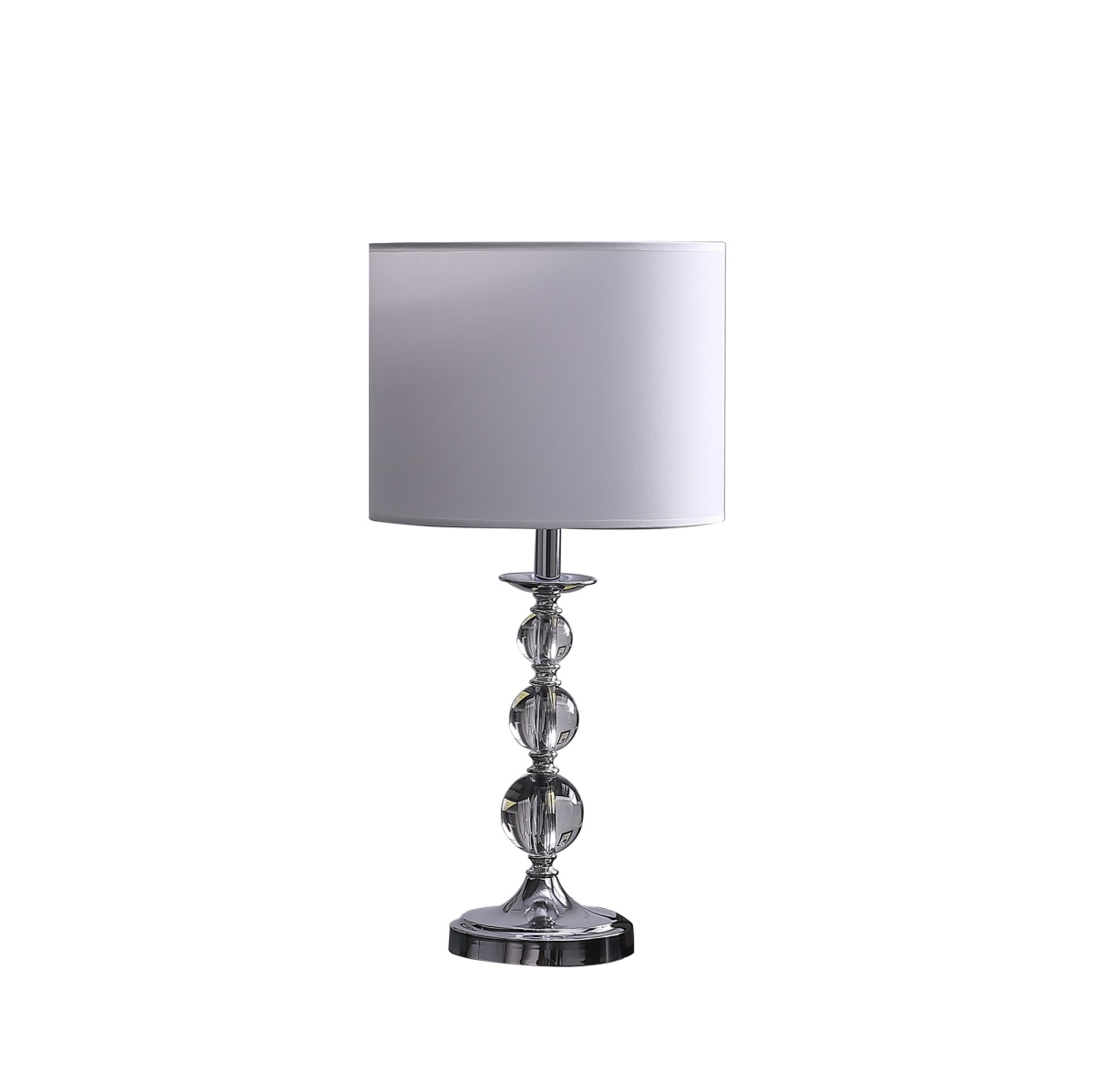 468797 20 in. Modern Crystal Orbs & Metal Table Lamp, White -  HomeRoots