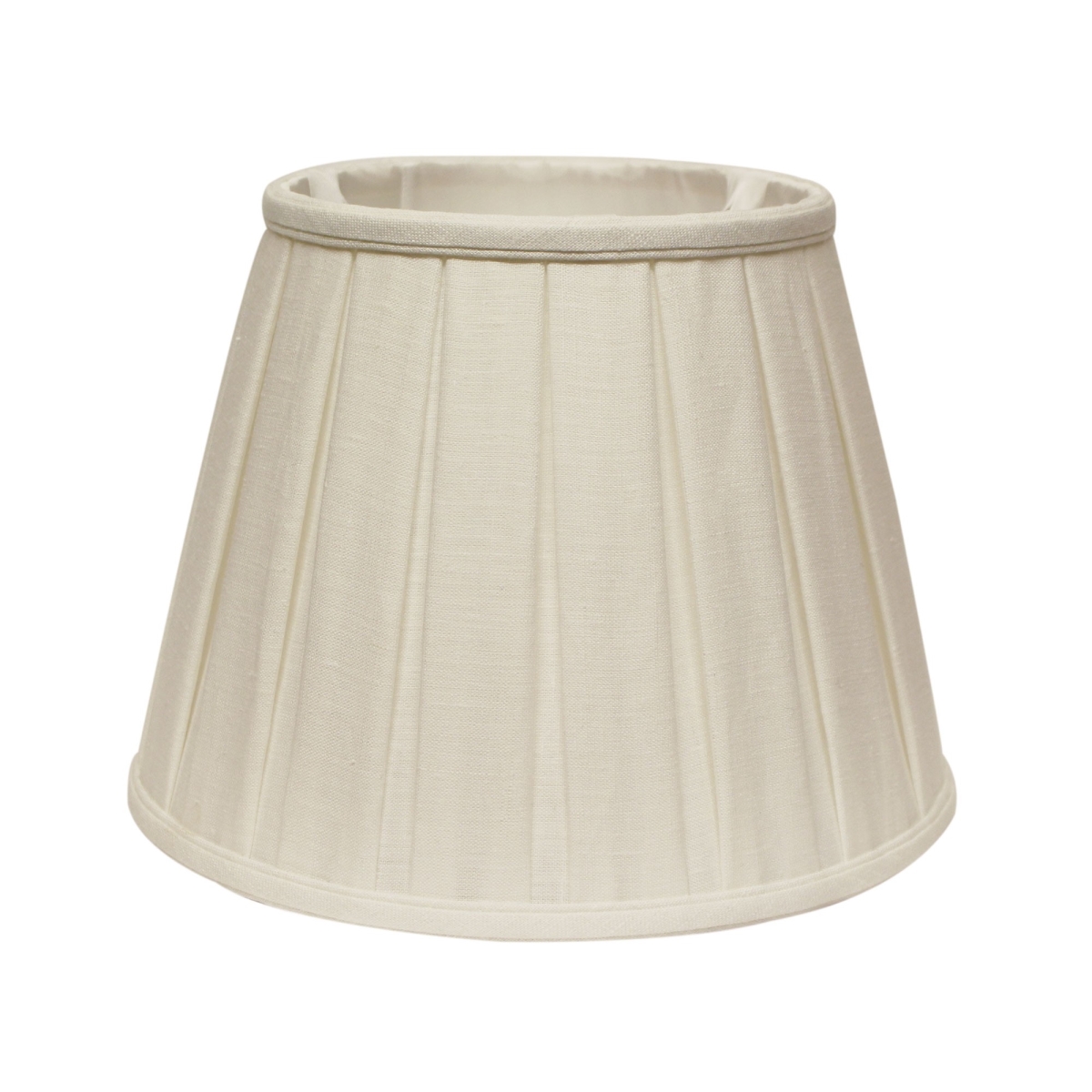 18 in. Slanted Paperback Linen Lampshade with Box Pleat, White