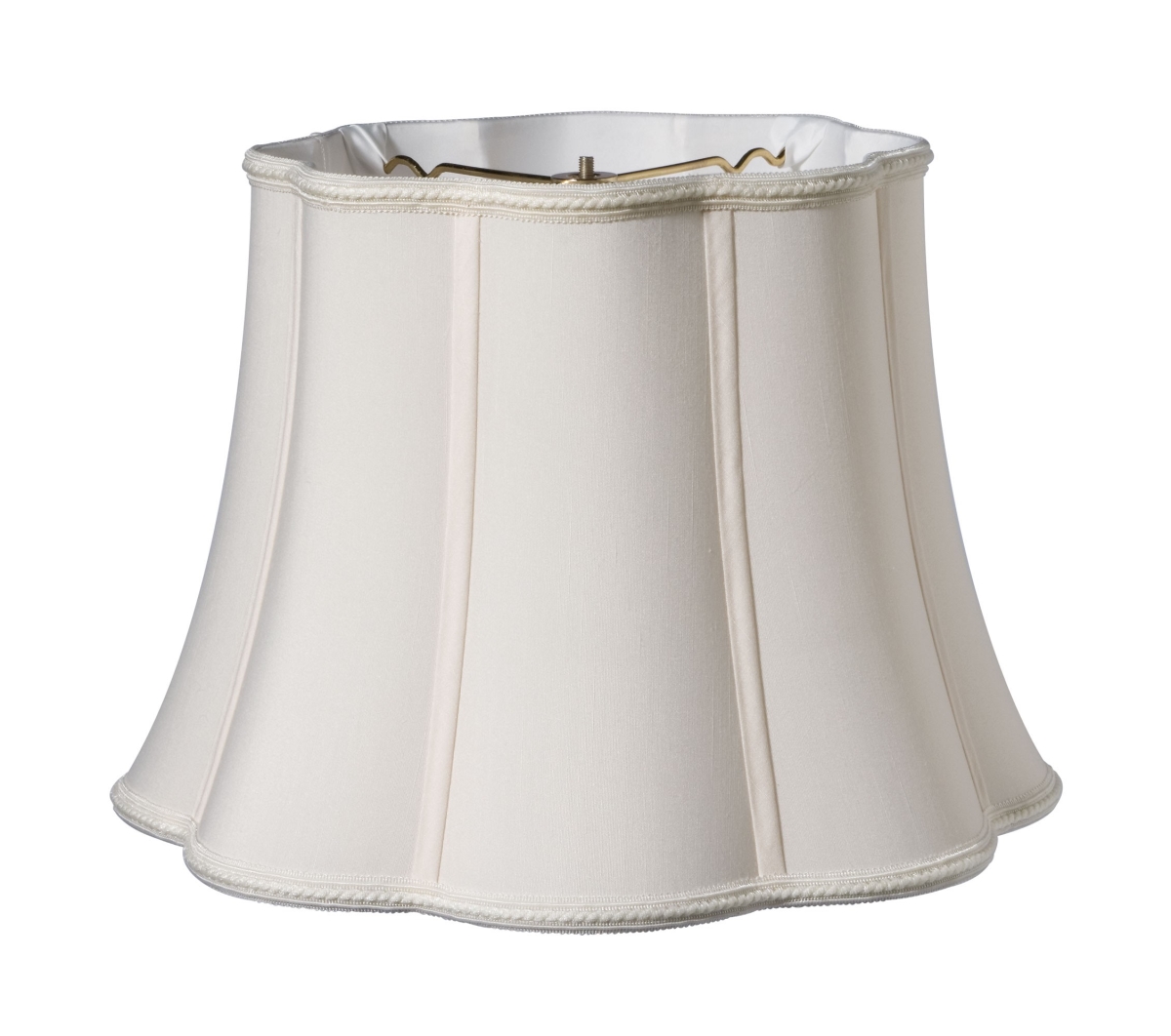 10 in. Melon Scallop Paperback Shantung Lampshade, Cream