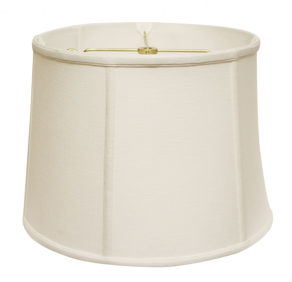 15 in. Throwback Drum Linen Lampshade, White