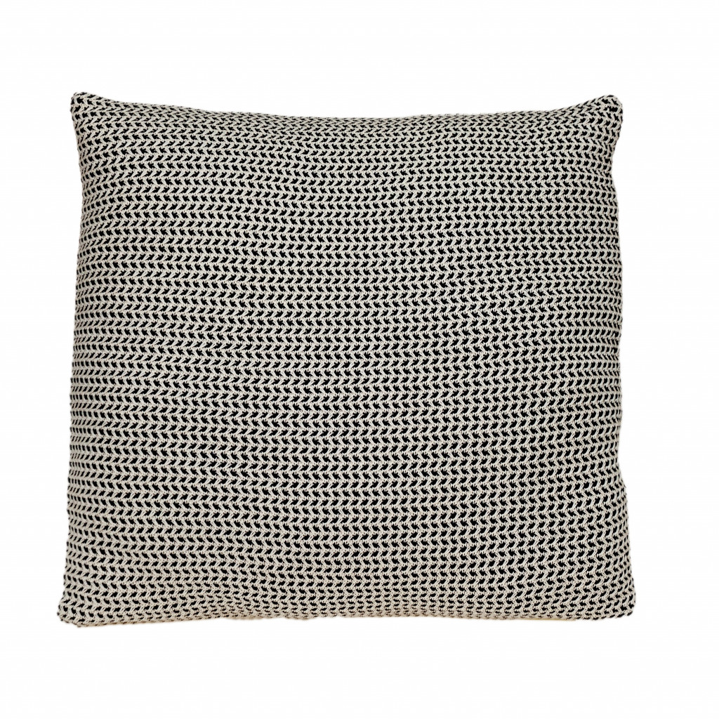 20 x 20 in. Woven Square Accent Throw Pillow, Black & Beige