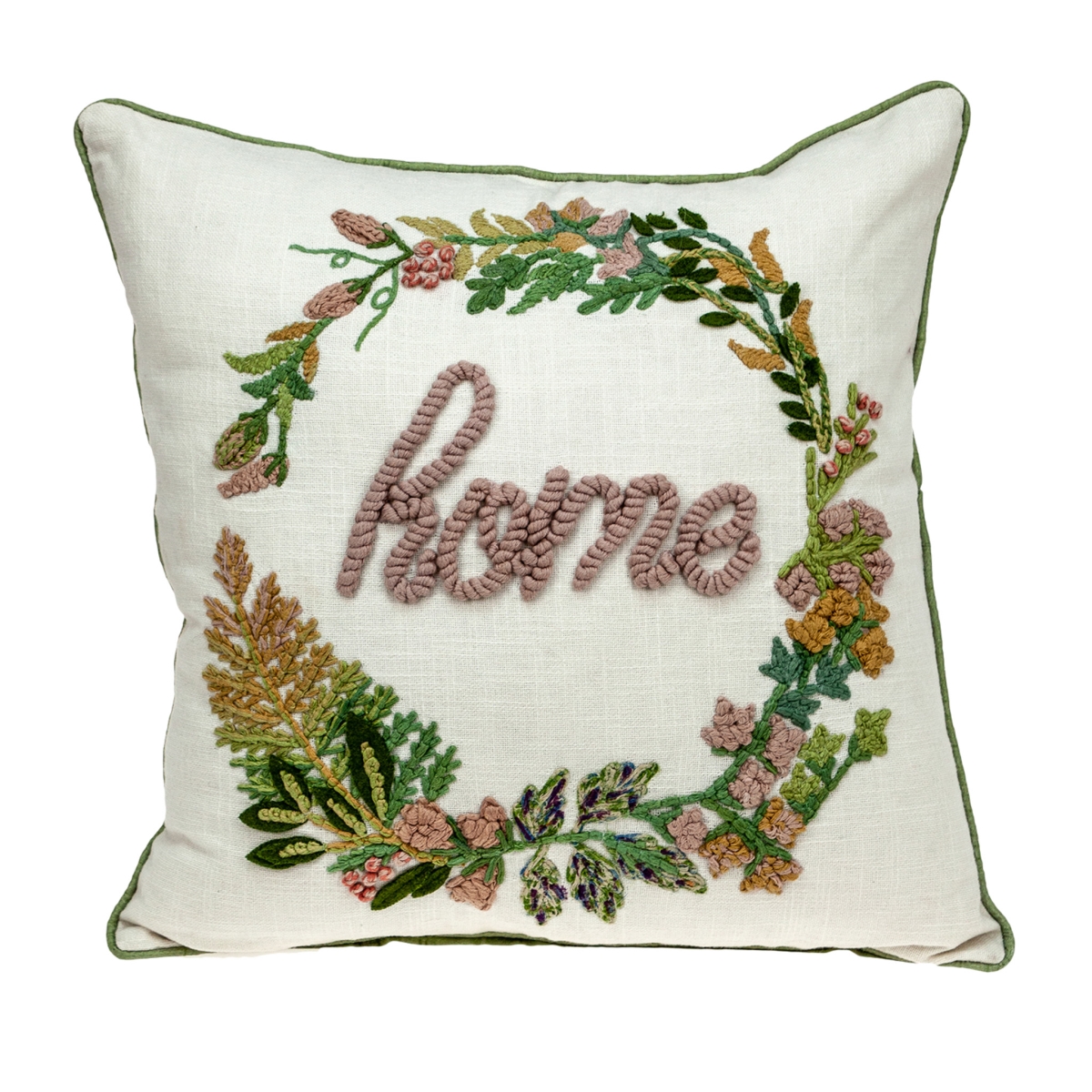 Parkland Collection Manor Accent Pillow Cover with Poly Insert, Beige