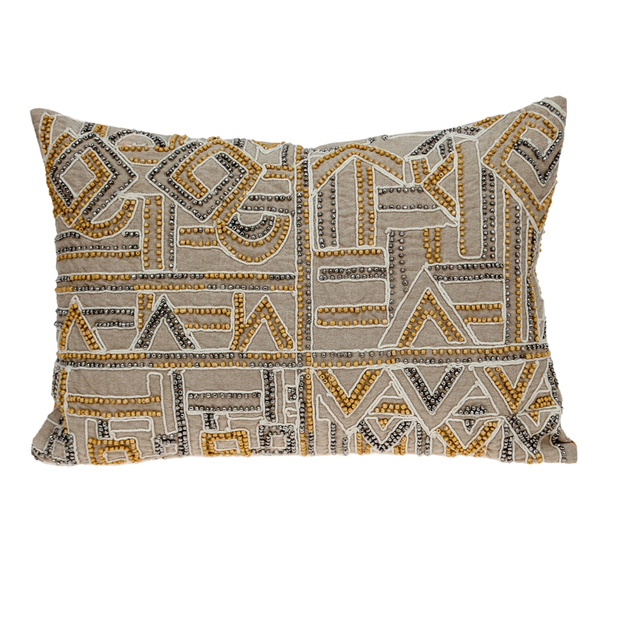 Parkland Collection Azar Contemporary Pillow Cover with Poly Insert, Beige
