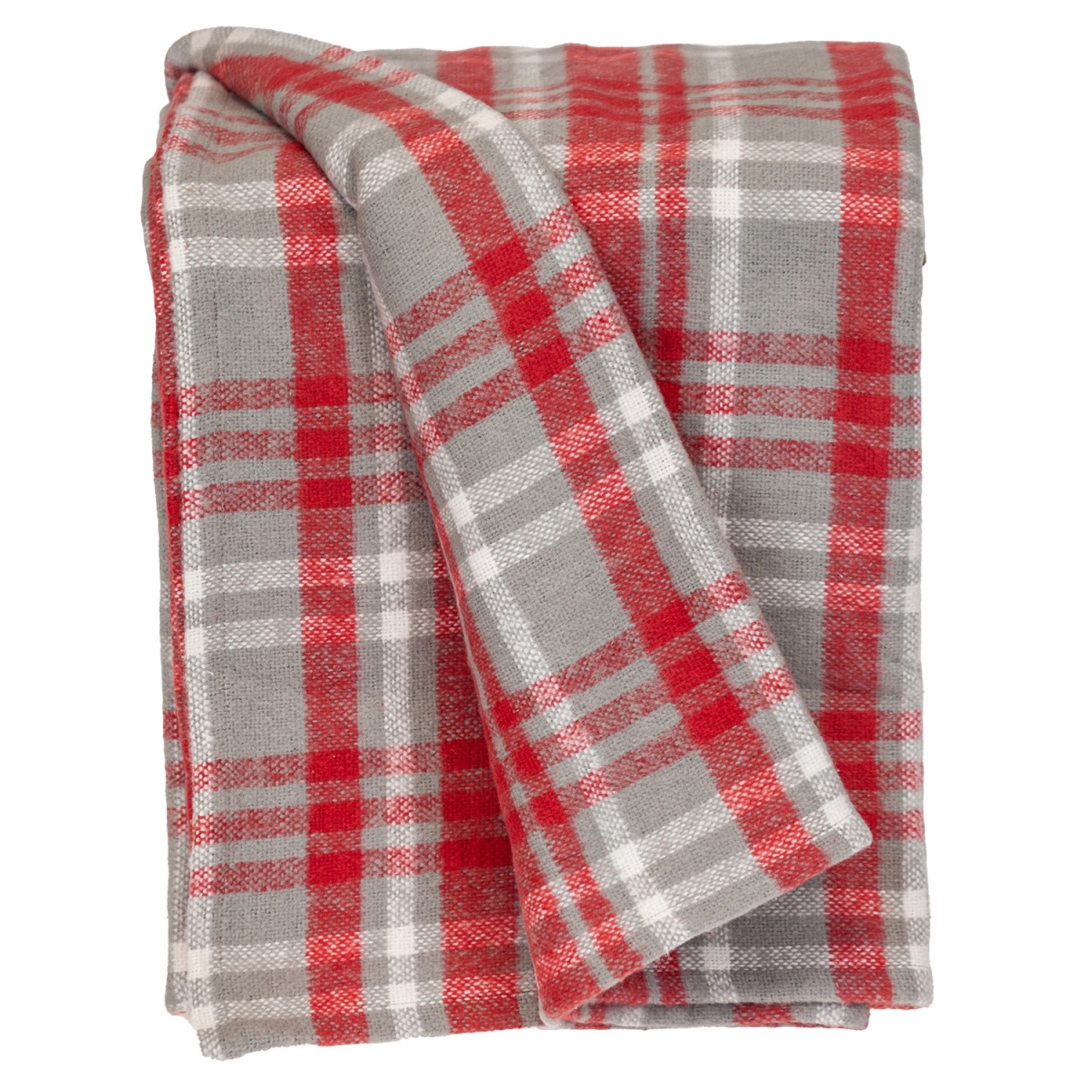 478662 50 x 65 in. Parkland Transitional Plaid Rectangle Throw Blankets, Red