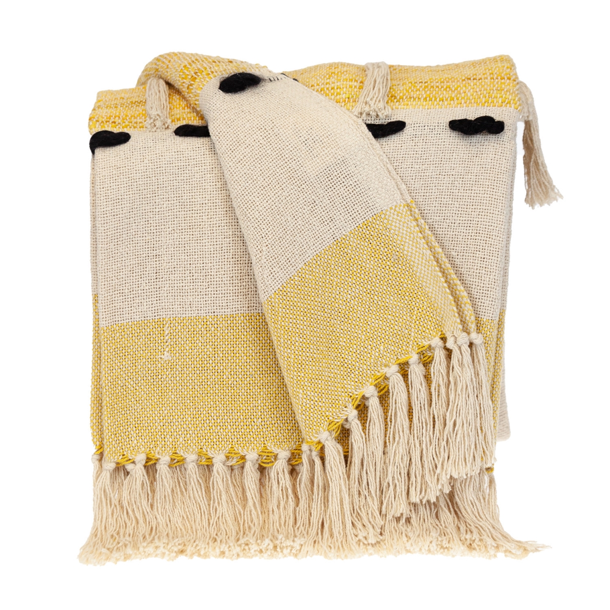 50 x 60 in. Parkland Transitional Vereigated Rectangle Throw Blankets, Yellow
