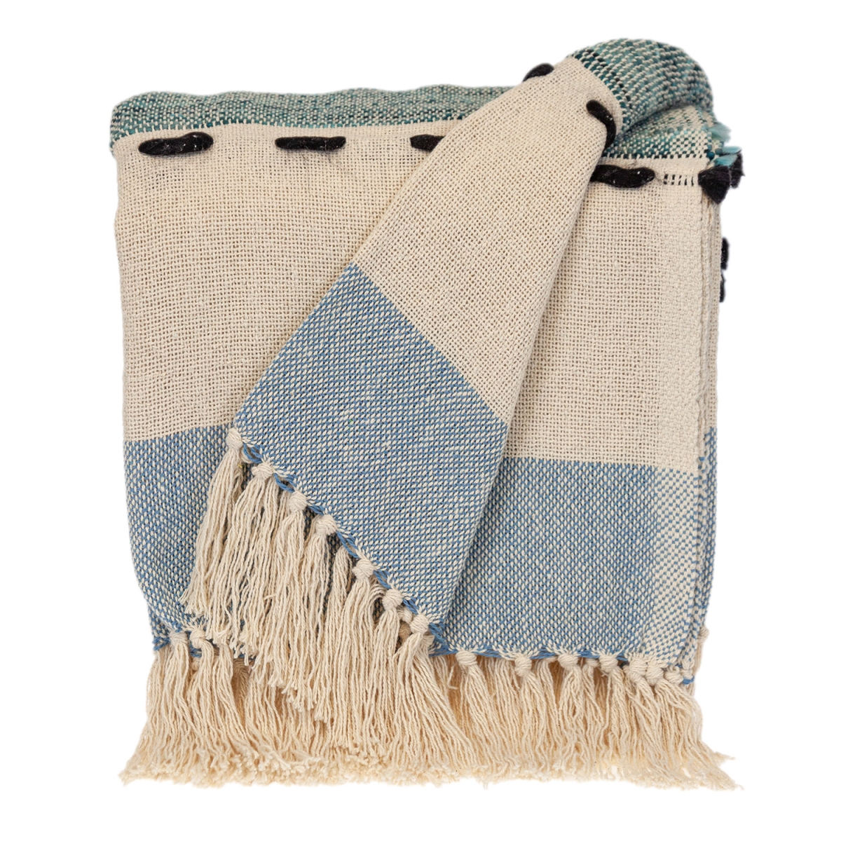 50 x 60 in. Parkland Transitional Vereigated Rectangle Throw Blankets, Blue
