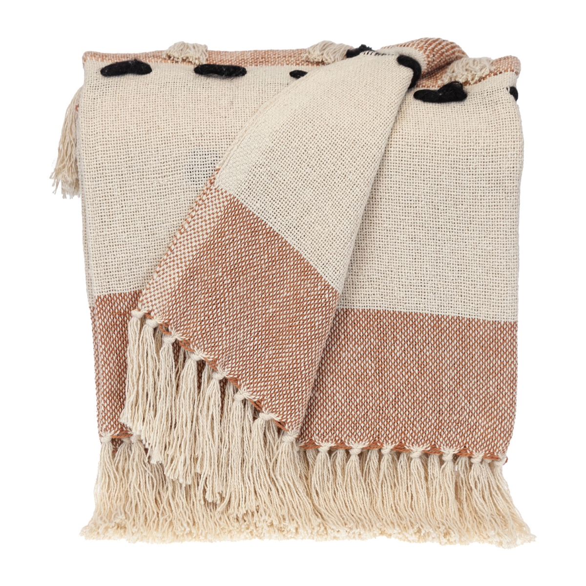 50 x 60 in. Parkland Transitional Vereigated Rectangle Throw Blankets, Brown