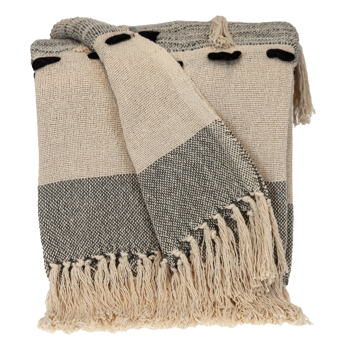 50 x 60 in. Parkland Transitional Vereigated Rectangle Throw Blankets, Gray