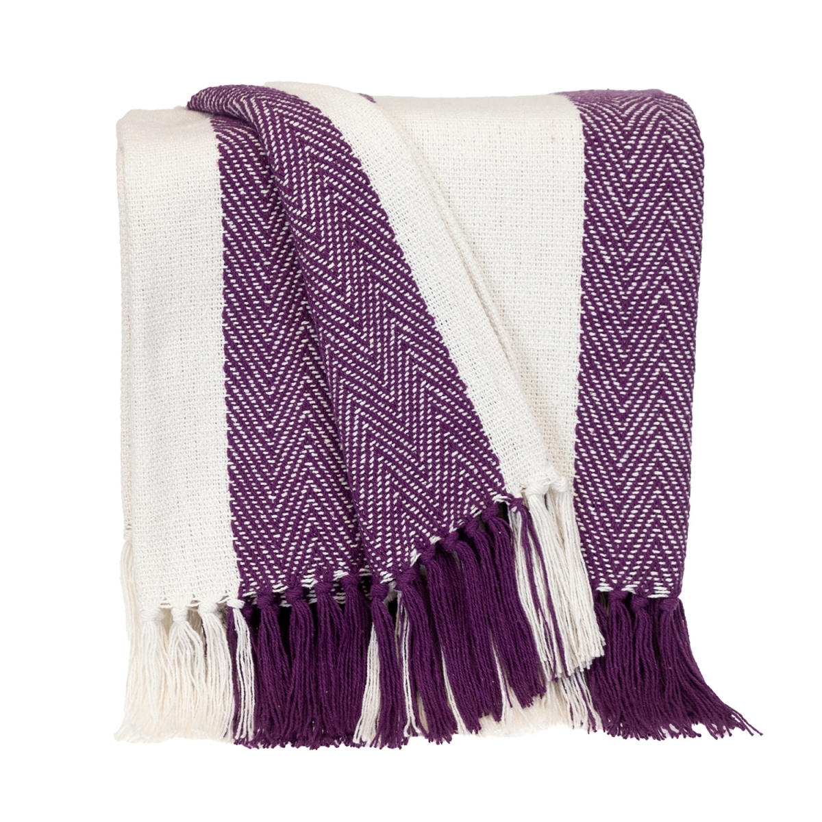 60 x 50 in. Parkland Transitional Stripe Rectangle Throw Blankets, Purple