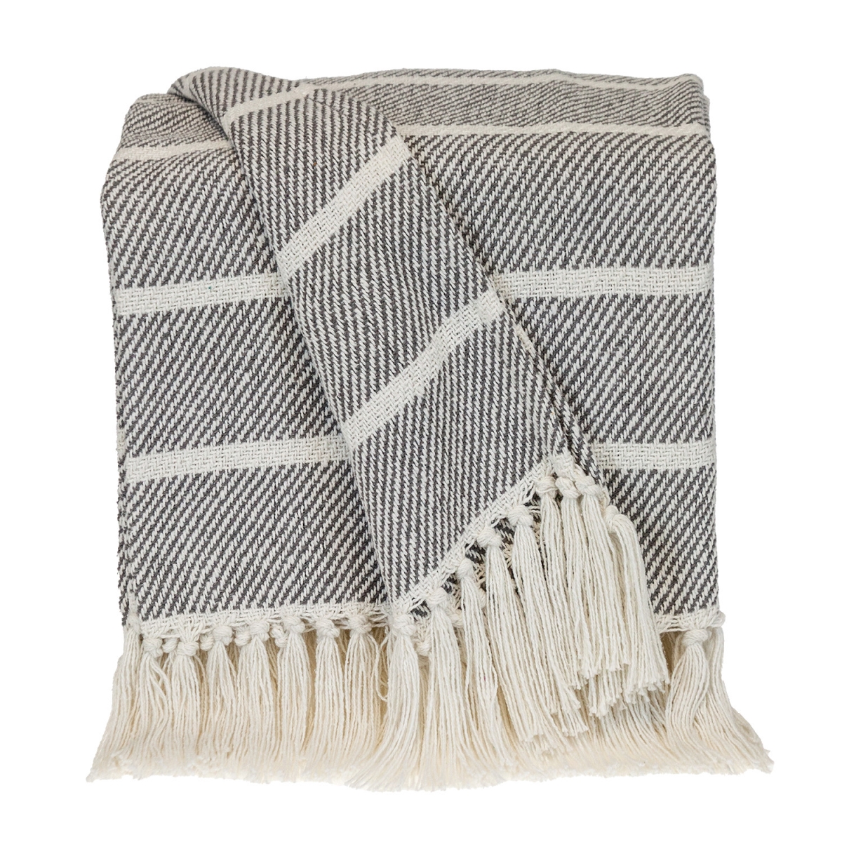 50 x 60 in. Parkland Transitional Stripe Rectangle Throw Blankets, Gray